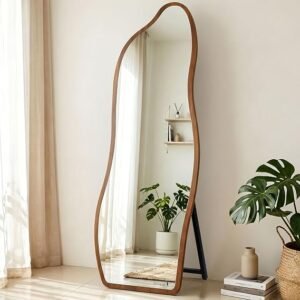 Home Asymmetrical Mirror 5.25 Feet | Wooden Mirror Full-Length